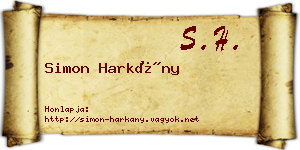 Simon Harkány névjegykártya